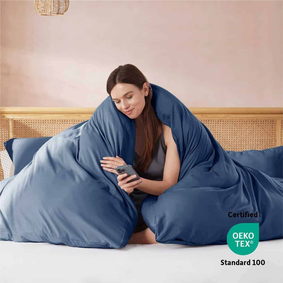 Juego de Funda Nórdica Azul Marino King Size - Suave Juego - Imagen 4