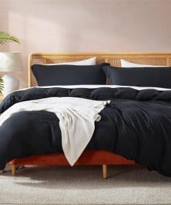 Juego de Funda de Edredón Negro Nestl Full Size - Suave