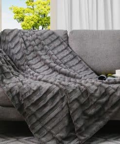 Manta de Piel Sintética Cheer Collection - -Gris