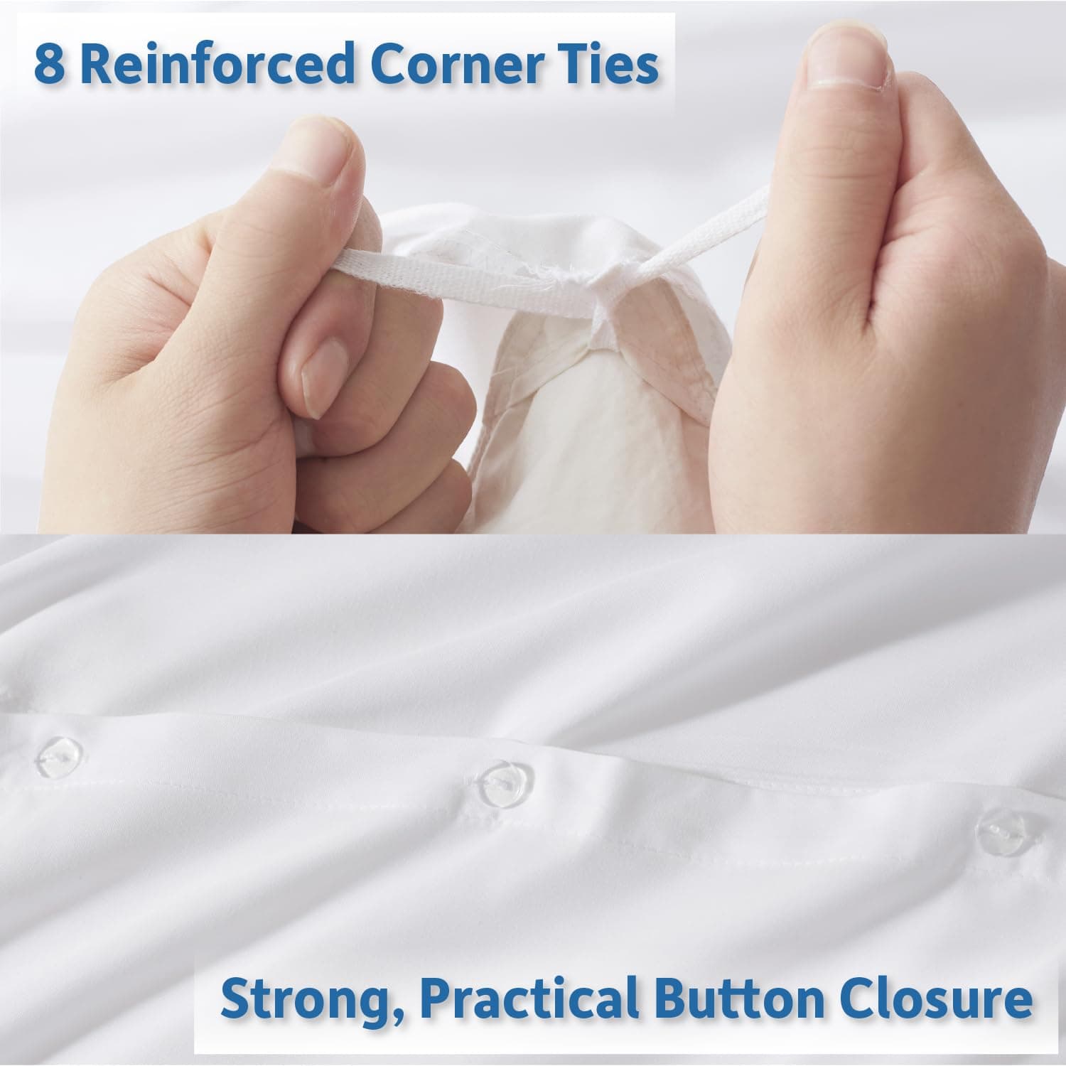 Nestl Funda de Edredón Blanco Tamaño King - Suave Juego de - Imagen 5