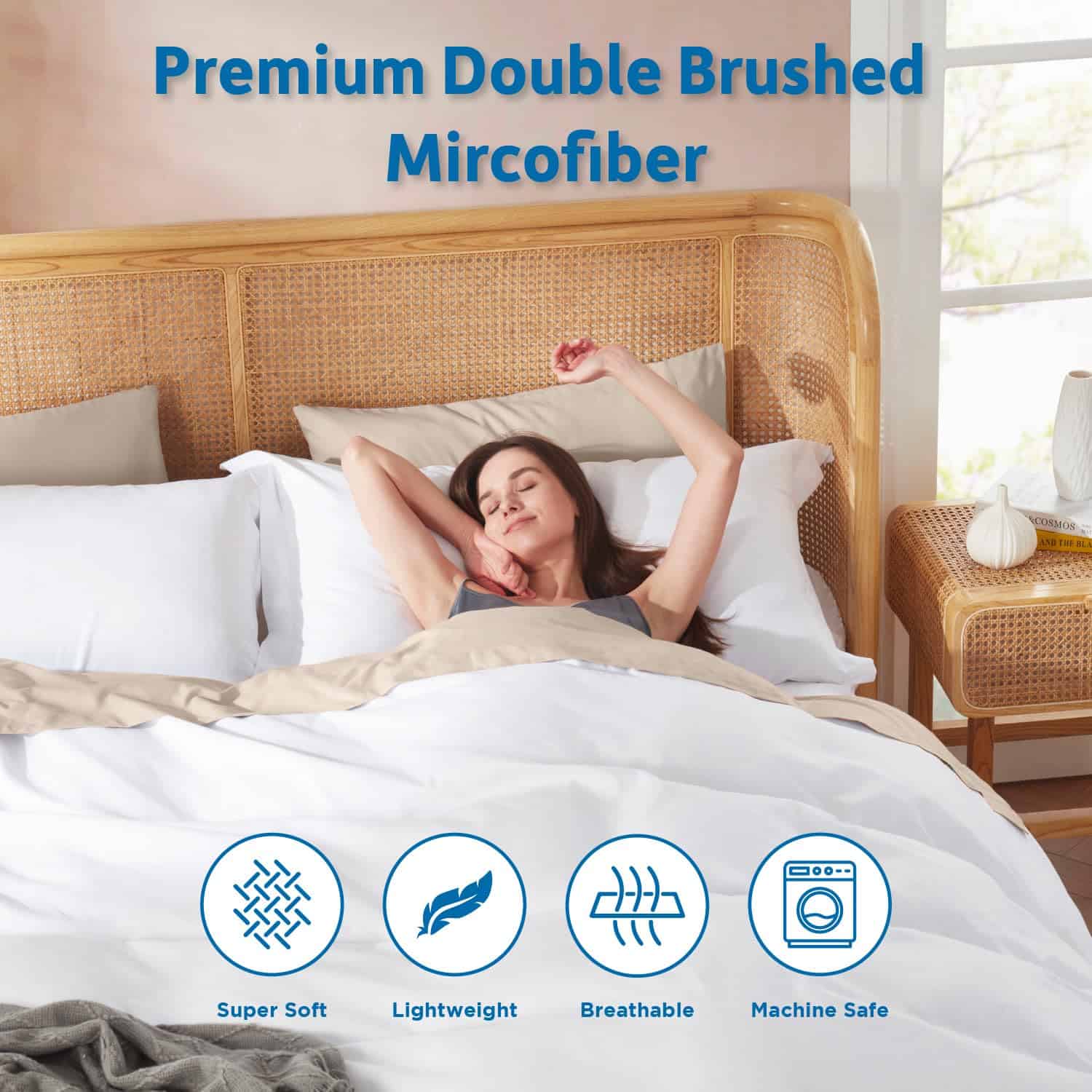 Nestl Funda de Edredón Blanco Tamaño King - Suave Juego de - Imagen 7