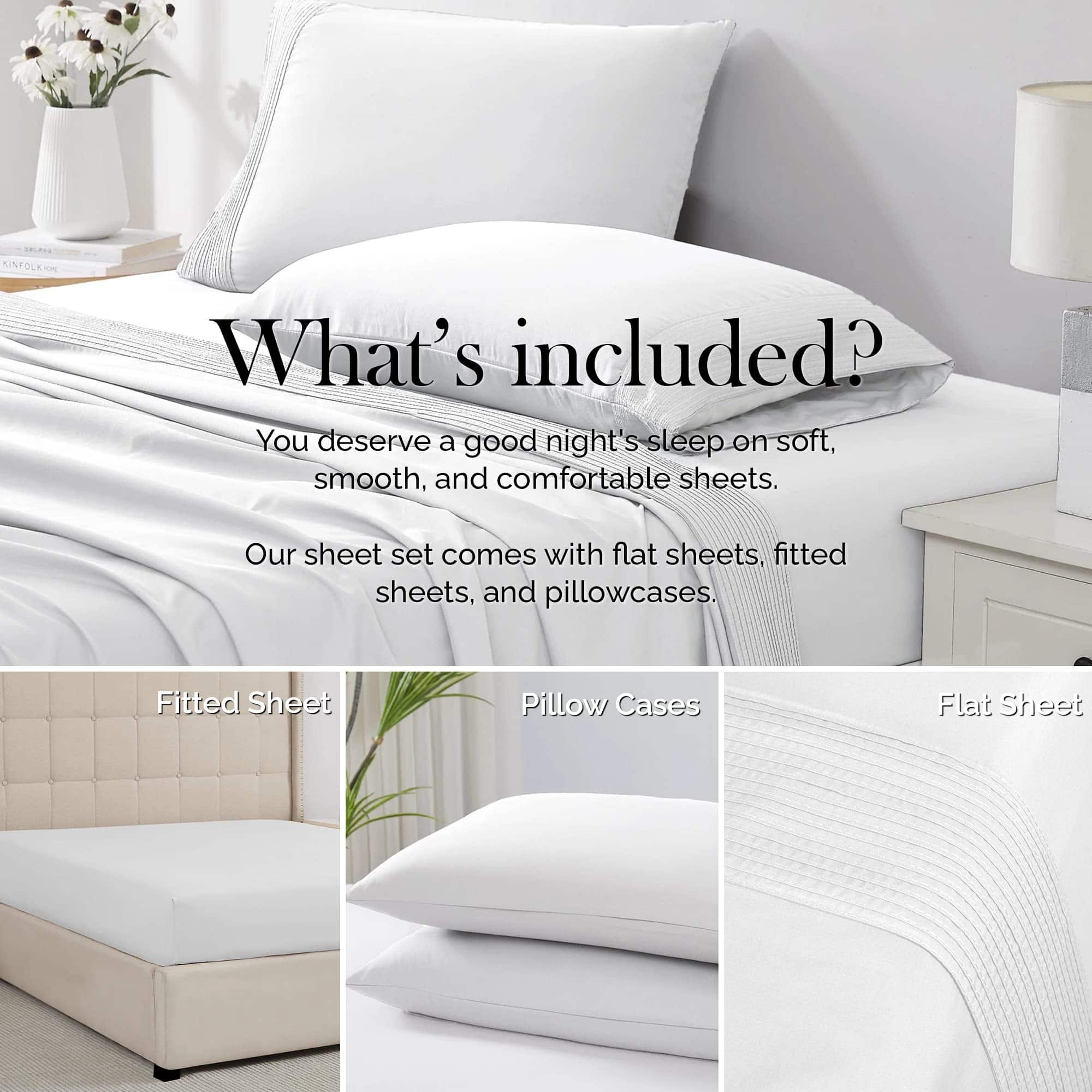 Juego de sábanas de 4 piezas SouthShore Fine -Blanco Brillan - Imagen 8