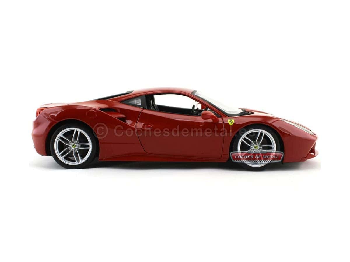 Ferrari Burago 1/18 Scale Diecast - 18-16008 488 GTB Rojo - Imagen 8