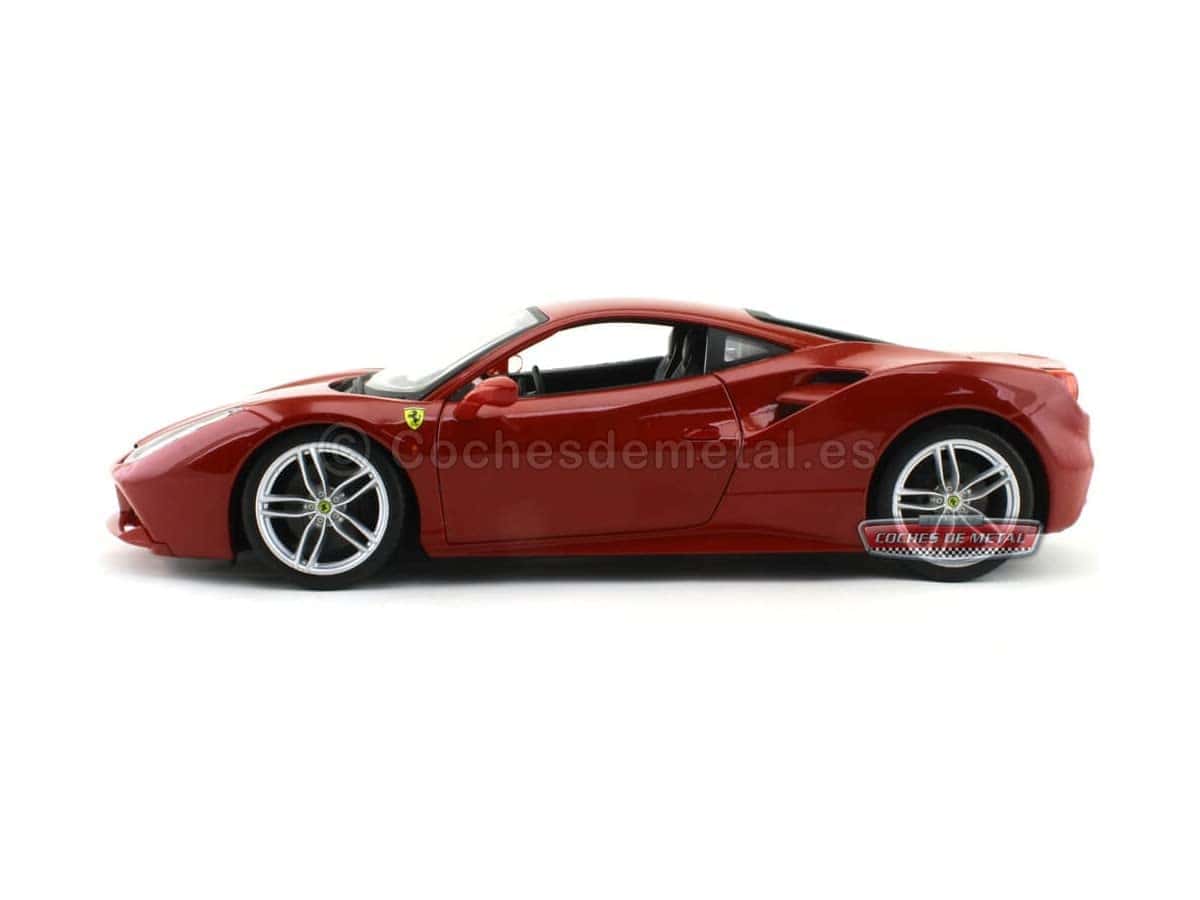 Ferrari Burago 1/18 Scale Diecast - 18-16008 488 GTB Rojo - Imagen 9