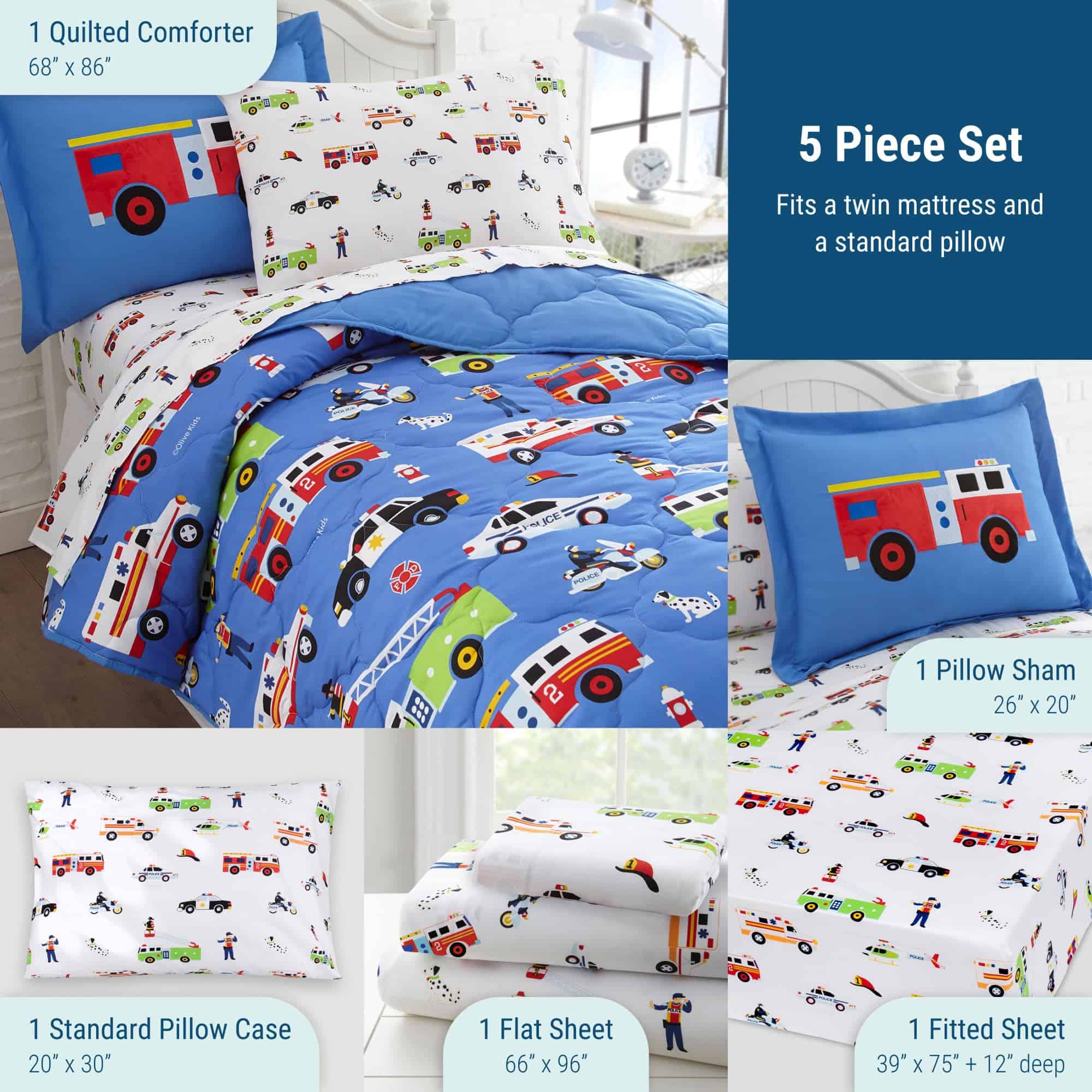 Wildkin Juego de Cama para Niños (5 Piezas) en Tamaño Twin - Imagen 4