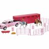 Valley Ranch Pink Pick Up Truck and Horse Trailer Playset