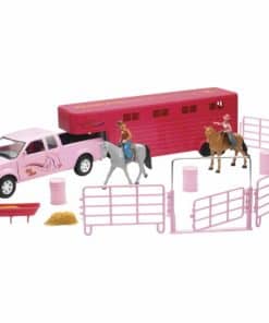 Valley Ranch Pink Pick Up Truck and Horse Trailer Playset