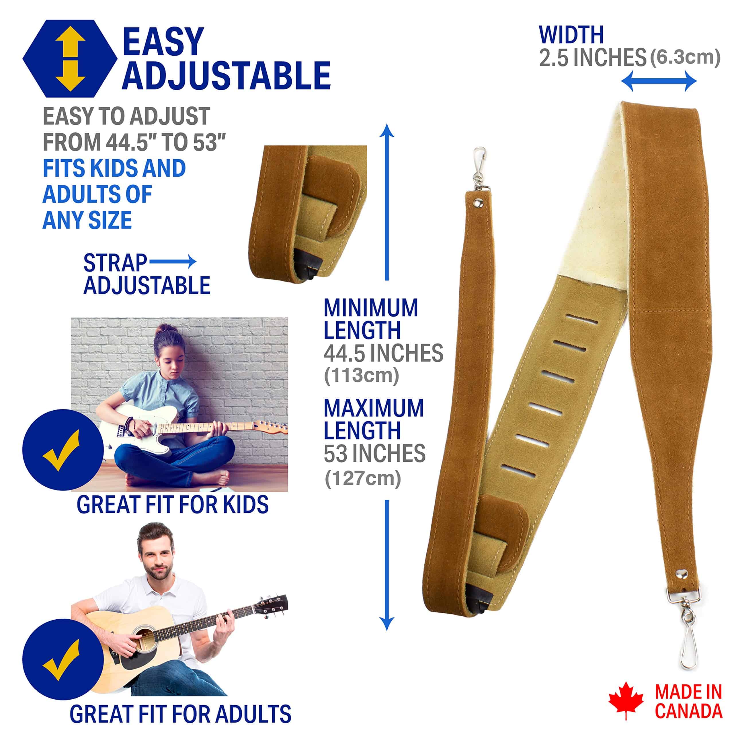 Correa para Banjo de Gamuza con Ganchos de Metal Ajustable - Imagen 3