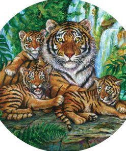 Rompecabezas Circular Familia de Leones en la Jungla Gary