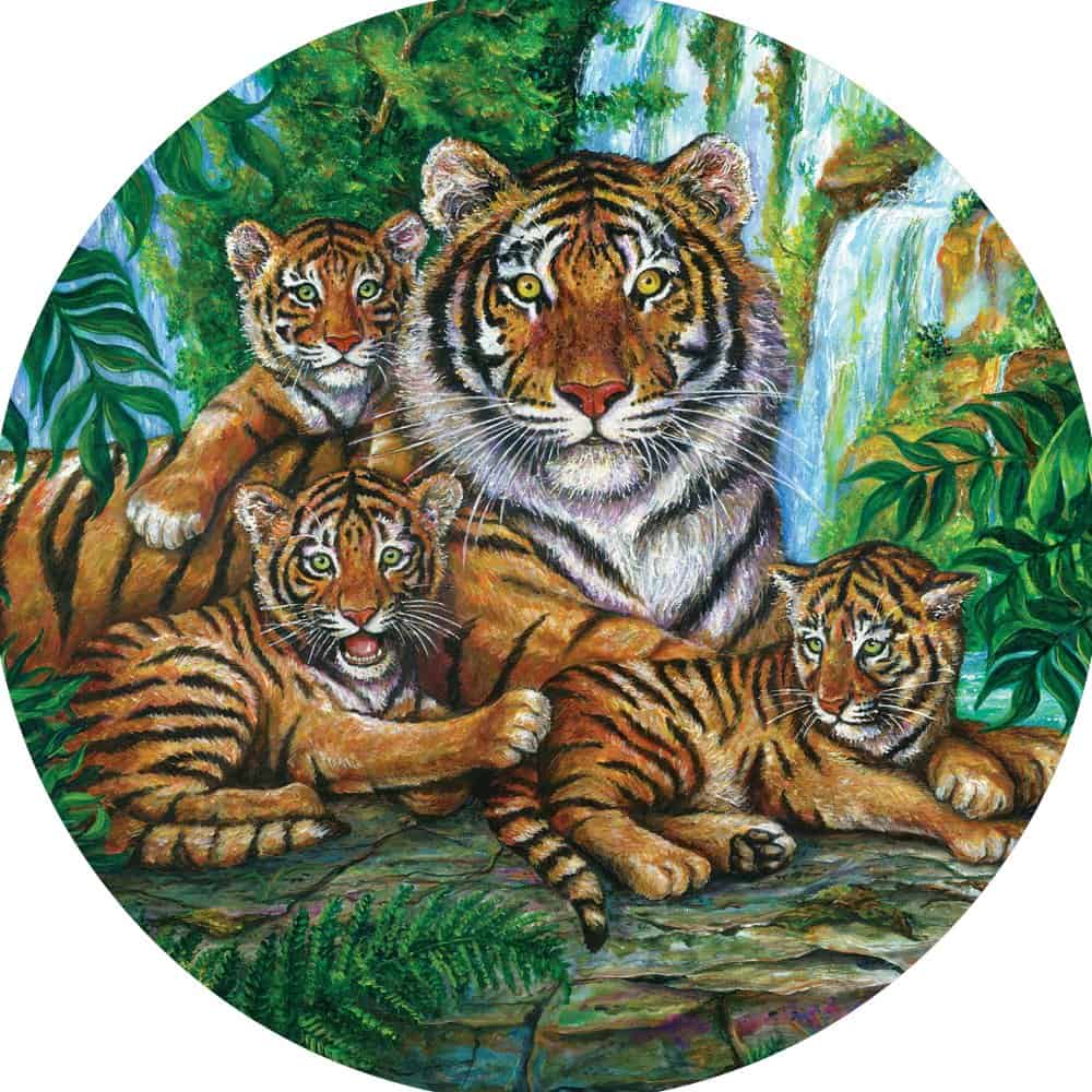 Rompecabezas Circular Familia de Leones en la Jungla Gary