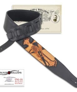 Correa de Guitarra Acolchada de Cuero -Negro