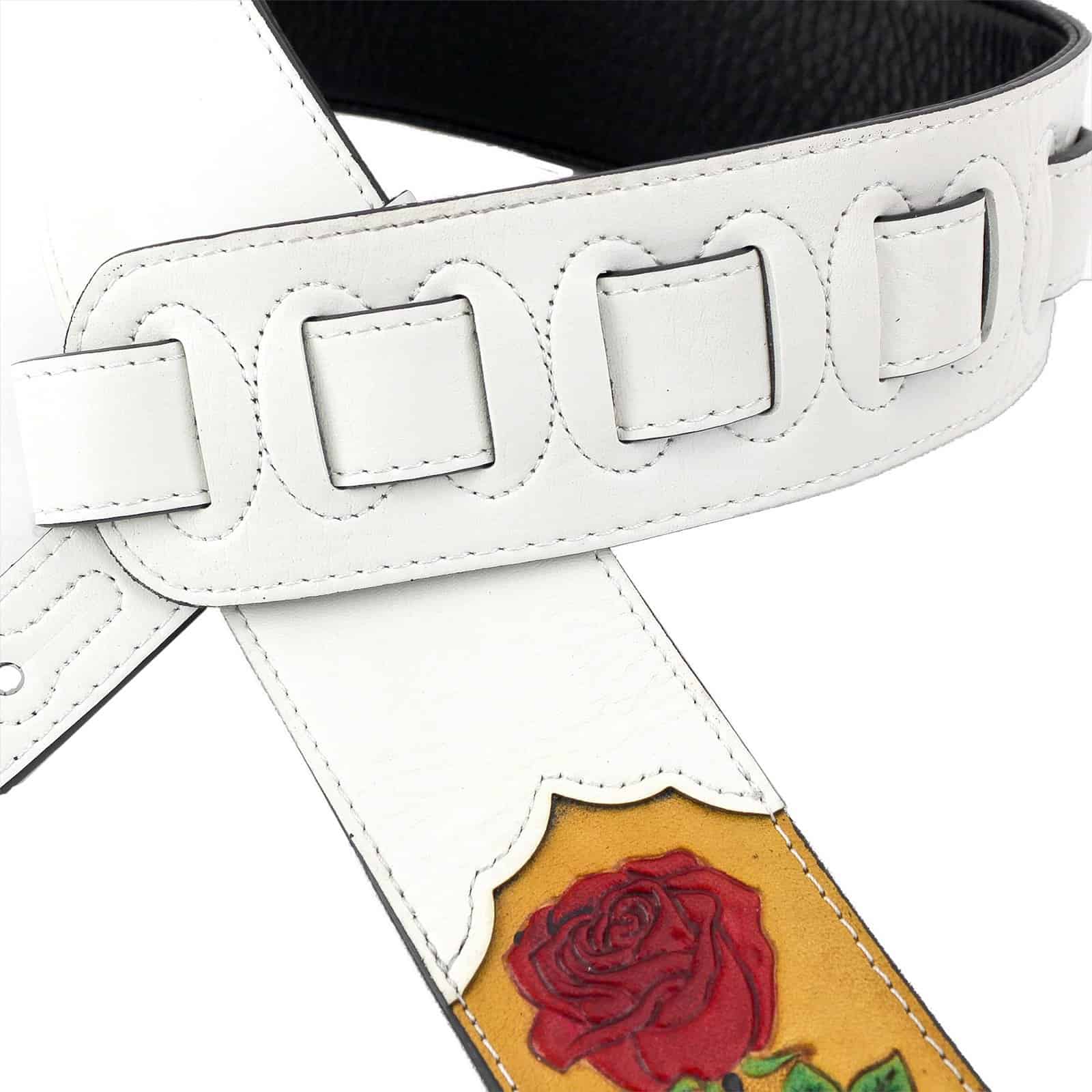 Correa de cuero blanco Walker & Williams CVG-51 con diseño - Imagen 5