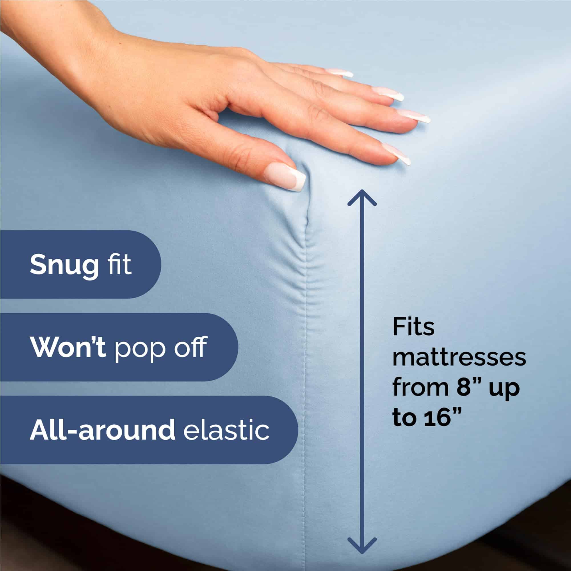 Juego de Sábanas King de 6 Piezas - Cómodas, -Azul Bebé - Imagen 4