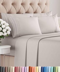 Juego de sábanas King de 6 piezas - Cómodo, -Gris claro