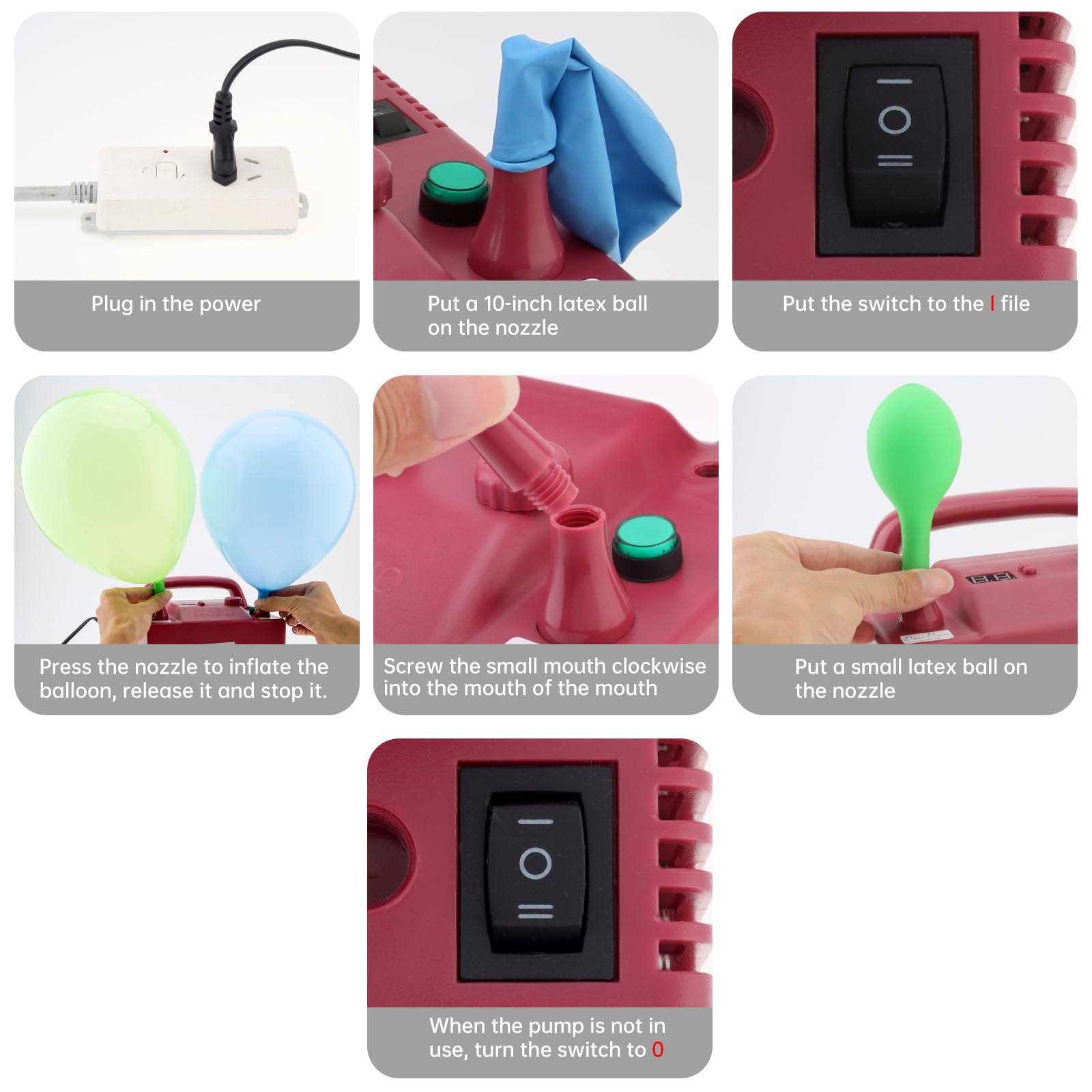 Bomba de Globos Eléctrica Portátil OriGlam, Inflador de - Imagen 5