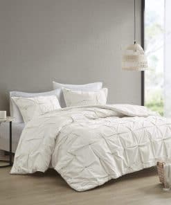 Ink+Ivy Masie Funda Nórdica Tamaño King/Cal King - Blanco,