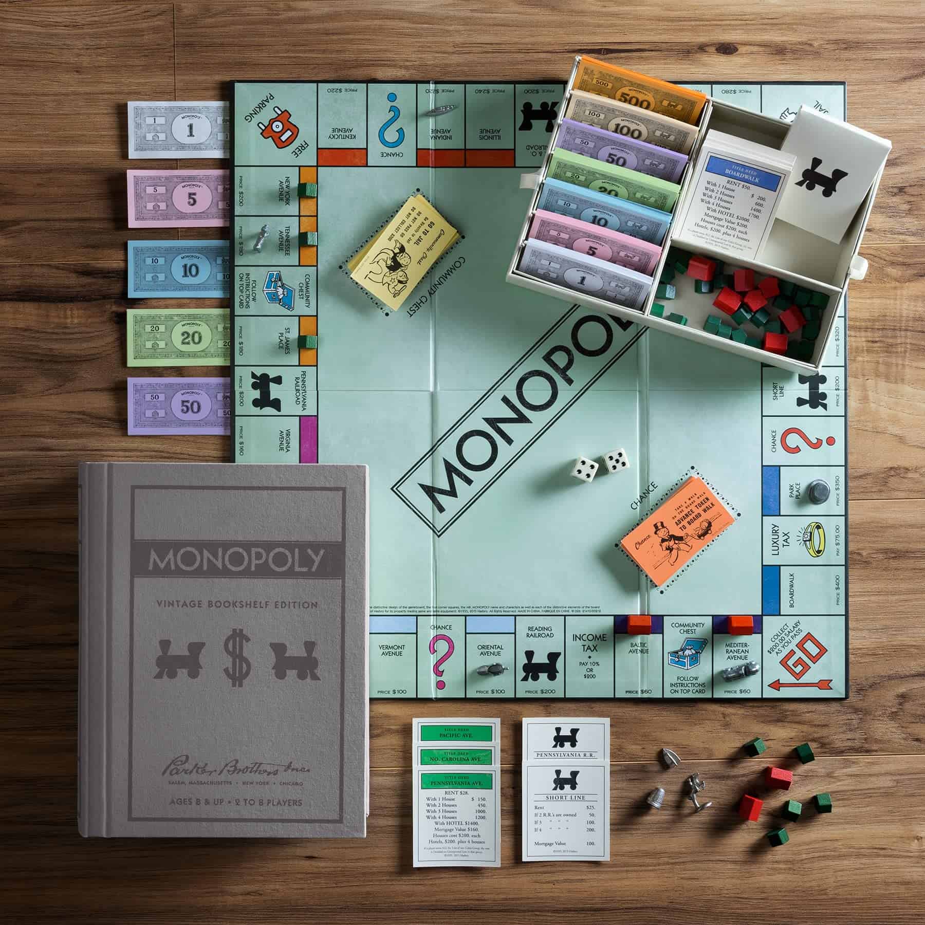 Edición Vintage Monopoly Librero de WS Game Company - Imagen 3