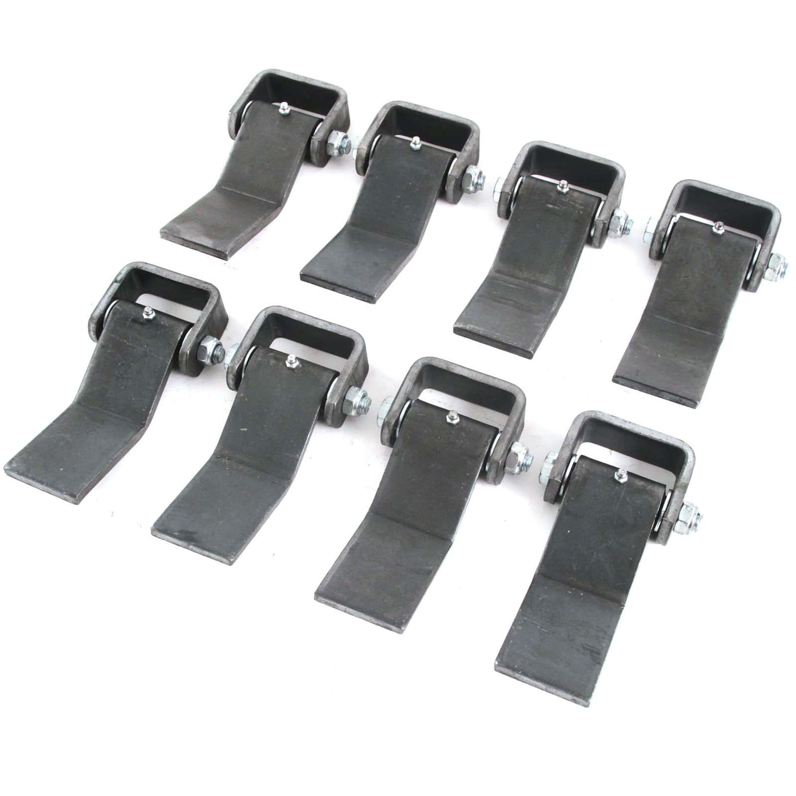 Juego de 8 bisagras de puerta de acero estilo correa larga