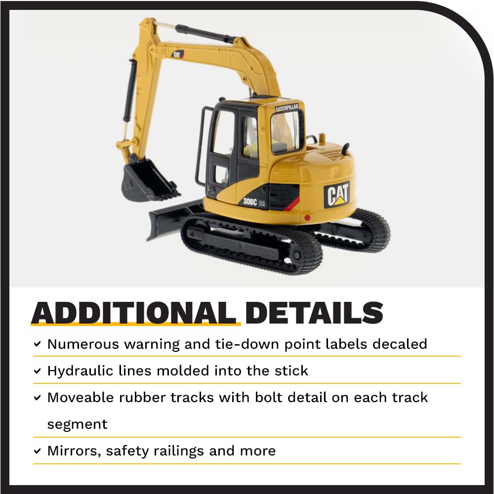 Excavadora Hidráulica Mini Caterpillar 308C CR de Diecast - Imagen 6