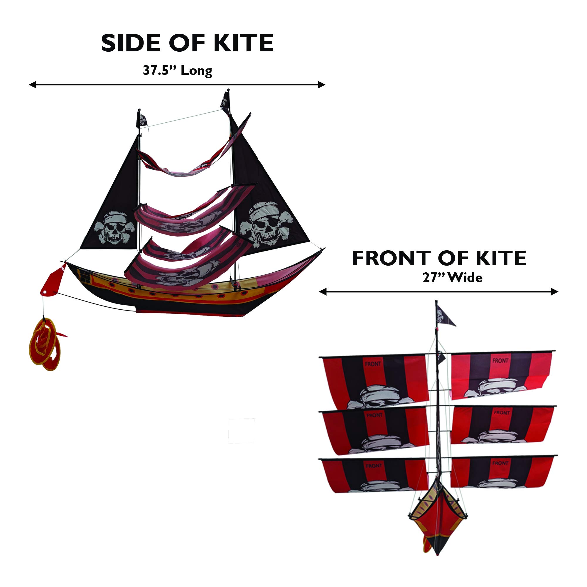 Cometa de Barco Pirata de Nylon 3D Super Size de WindNSun, - Imagen 4