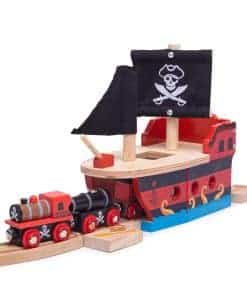 Barco Galeón Pirata de Madera Bigjigs Rail - Accesorios de