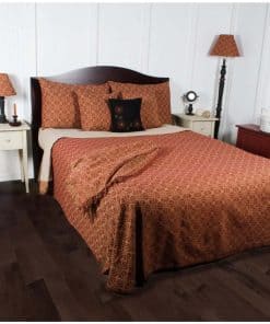 Cubrecama Queen Marshfield Jacquard Barn Red & Tan de Home
