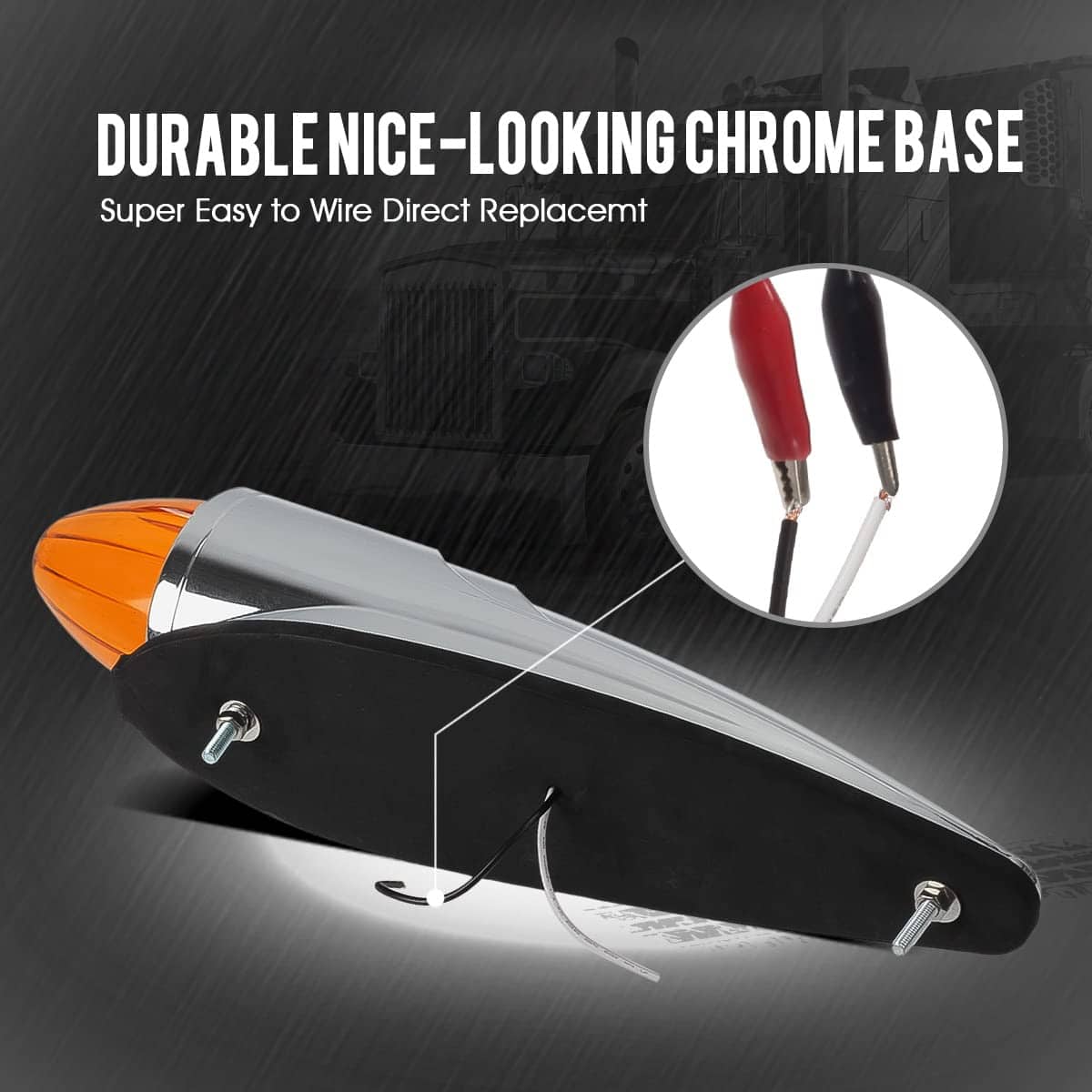 Partsam 5PCS 17 LED Ámbar Tapa de Marcador de Cabina Techo - Imagen 6