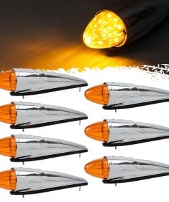 Partsam 7PCS 17 LED Luces de Cabina Cromadas de Ámbar Luces