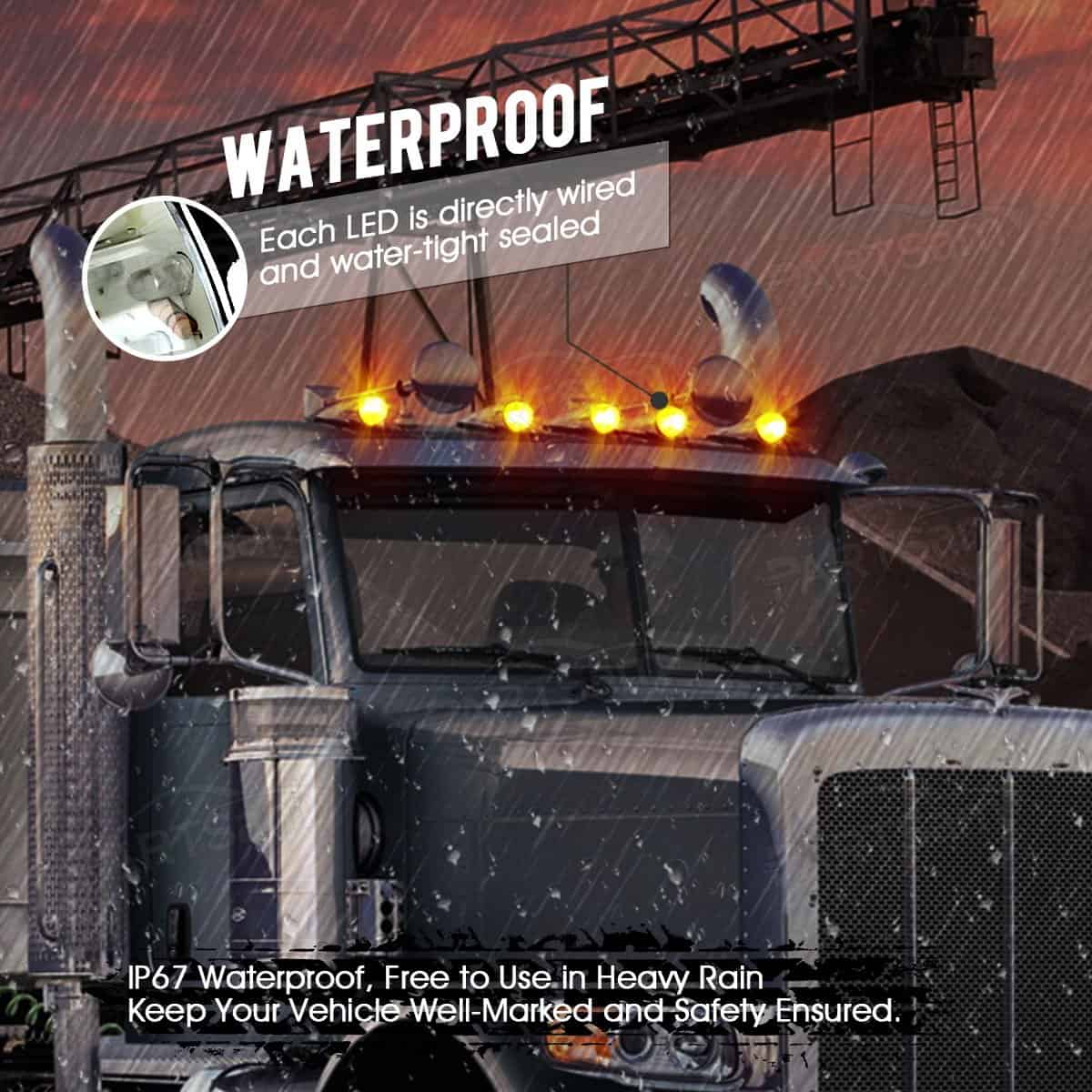 Partsam 7PCS 17 LED Luces de Cabina Cromadas de Ámbar Luces - Imagen 3