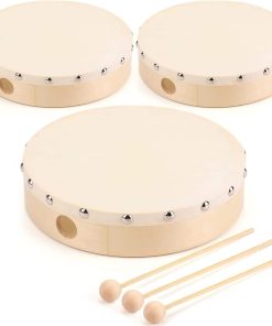 Foraineam 3 Pack 8 Pulgadas Tambor de Mano con Membrana de