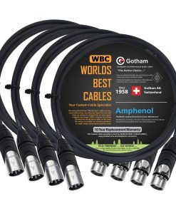 4 Unidades - 2 Pies - Gotham GAC-4/1 (Negro) - Cable de
