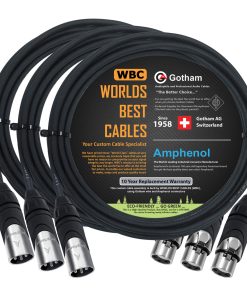 3 Unidades - 12 Pies - Gotham GAC-4/1 (Negro) - Cable de