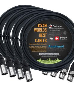 4 Unidades - Cable de Micrófono Balanceado de 25 Pies -
