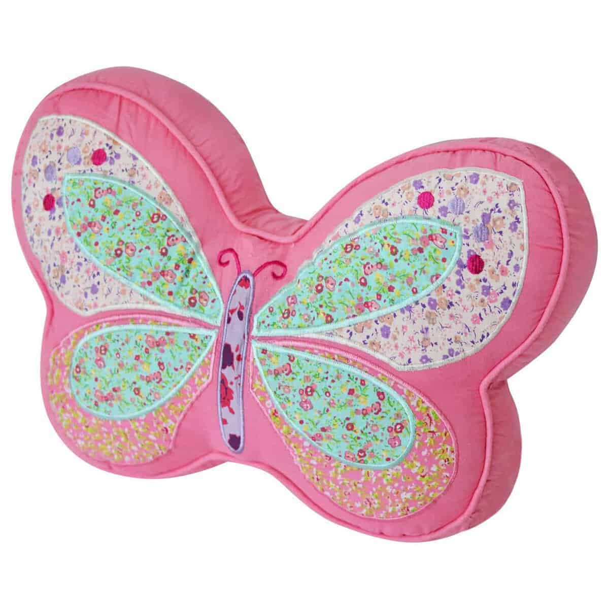Almohada de Forma de Mariposa para Niñas en Rosa Dulce