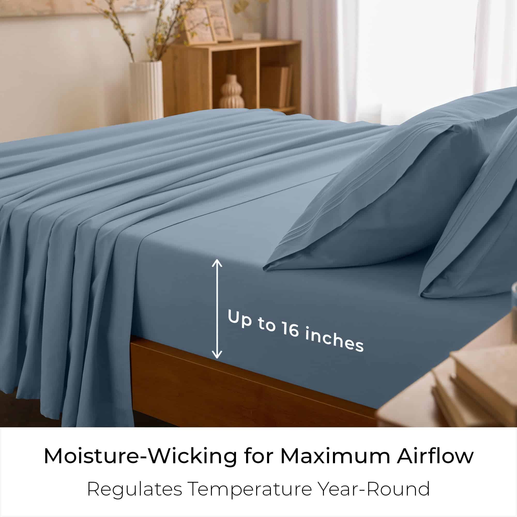 Juego de sábanas Mellanni Full - Colección -Hortensia Azul - Imagen 5