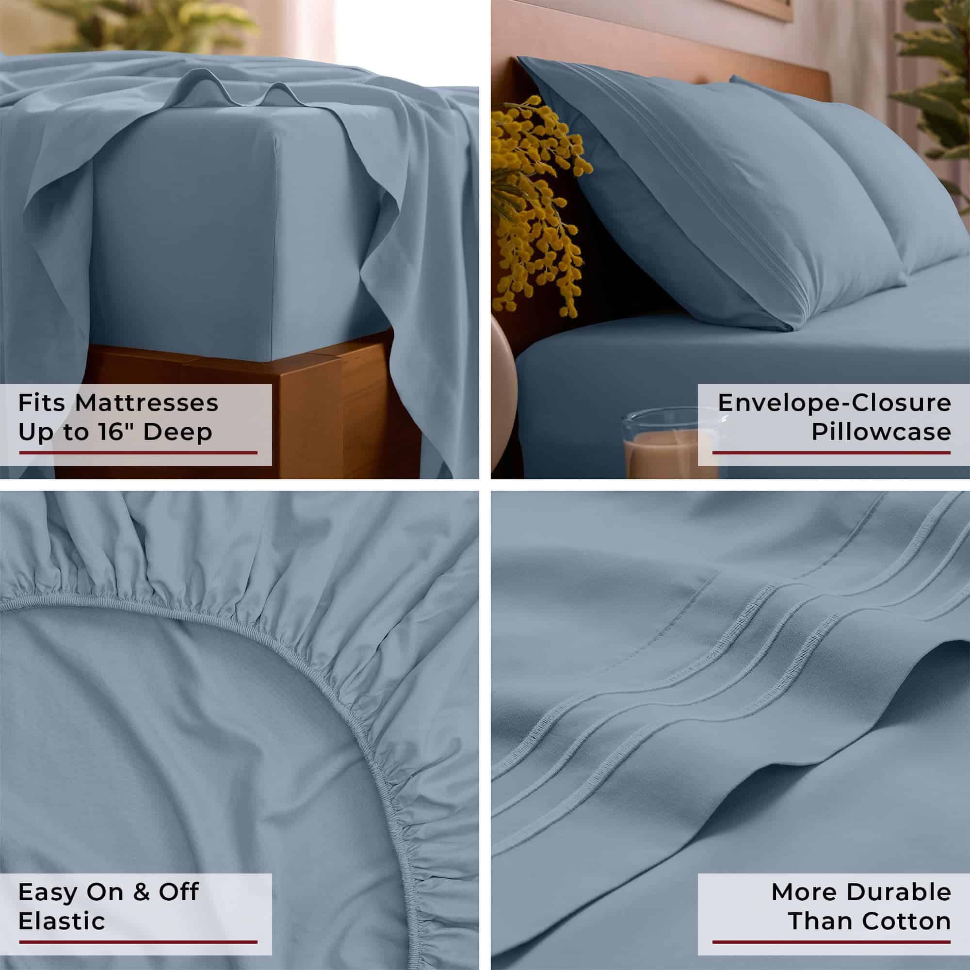 Juego de sábanas Mellanni Full - Colección -Hortensia Azul - Imagen 6