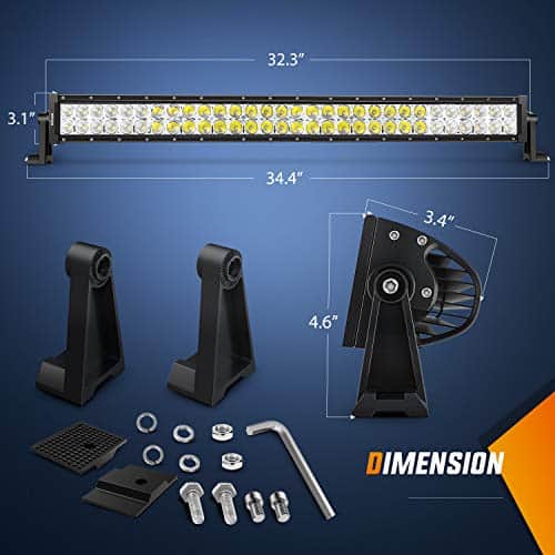 Barra de luz LED Nilight de 32 pulgadas 180W Spot Flood - Imagen 3