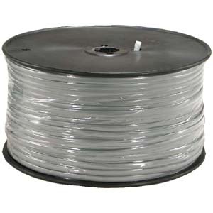 Carrete de Cable Modular de Satén Plateado de 6 Conductores