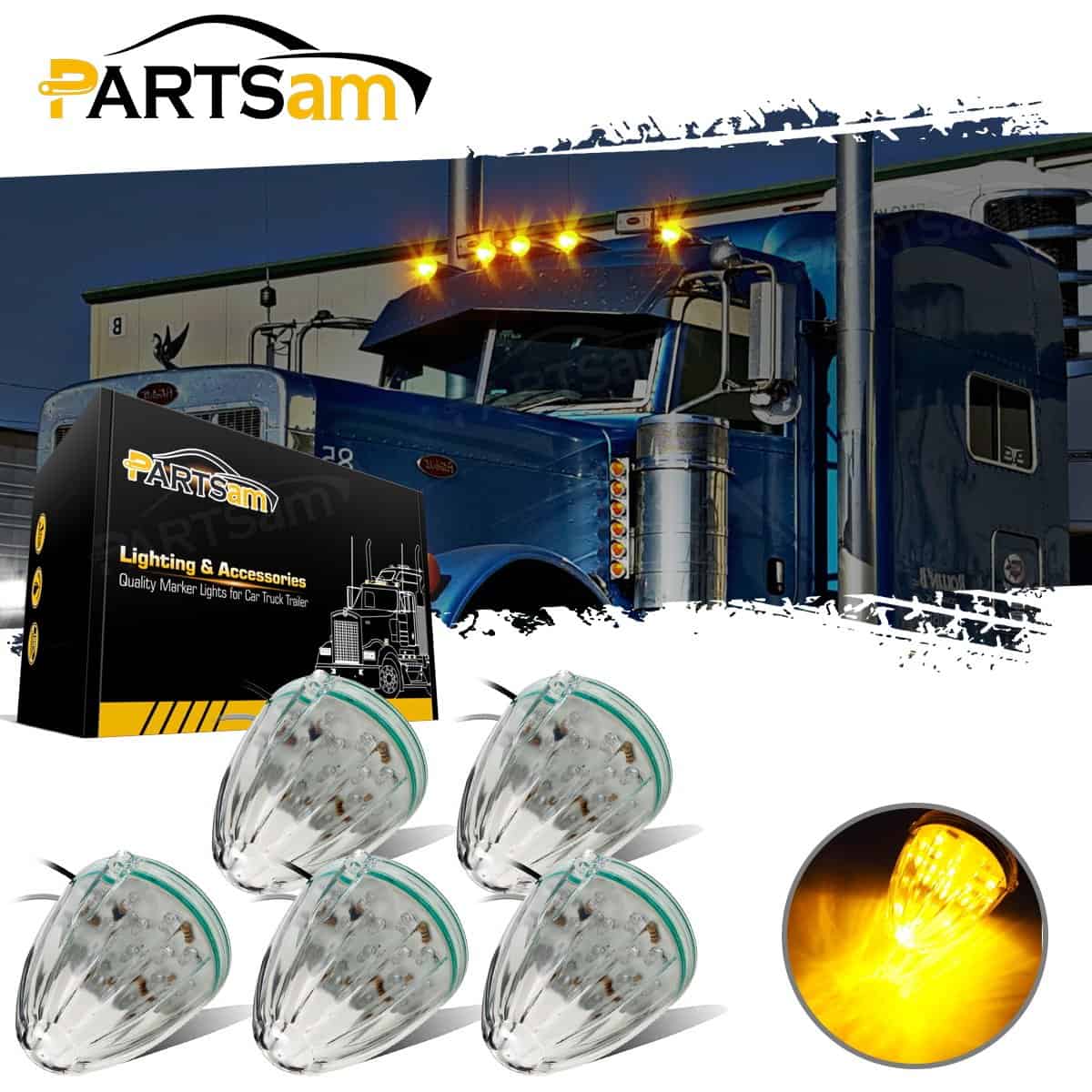 Partsam 5X Luz de Marcador Superior del Techo con 17 LED - Imagen 7