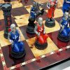 Juego de Ajedrez de Caballero Guerrero Medieval Rojo y Azul
