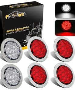 Partsam 6Pcs 4" Luces Traseras de Remolque Led Redondas 15