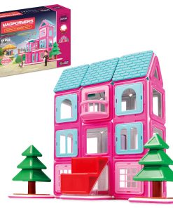 MAGFORMERS Casa Dulce 64 Piezas en Colores Rosa y Morado,