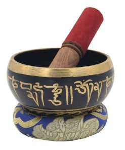 Set de Cuenco Tibetano de Tamaño Mediano con Mazo y Cojín