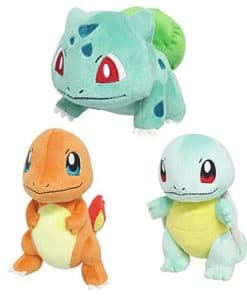 Set de 3 Peluches de Sanei Pokemon PP17 Bulbasaur, PP18
