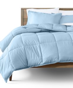 Juego de edredón Bare Home - Tamaño Twin/Twin -Azul Claro