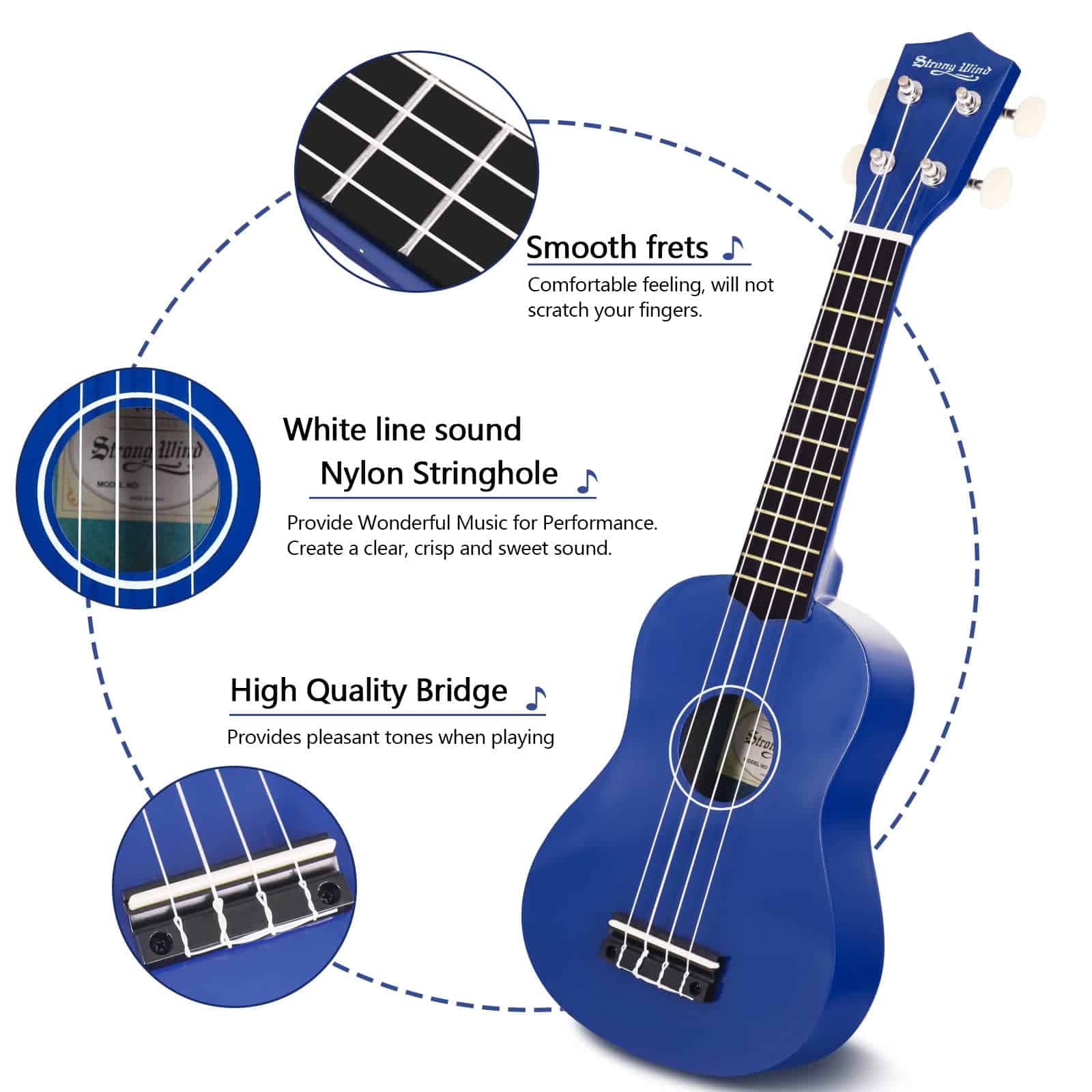 Ukulele Soprano Strong Wind de 21 Pulgadas de Basswood para - Imagen 5