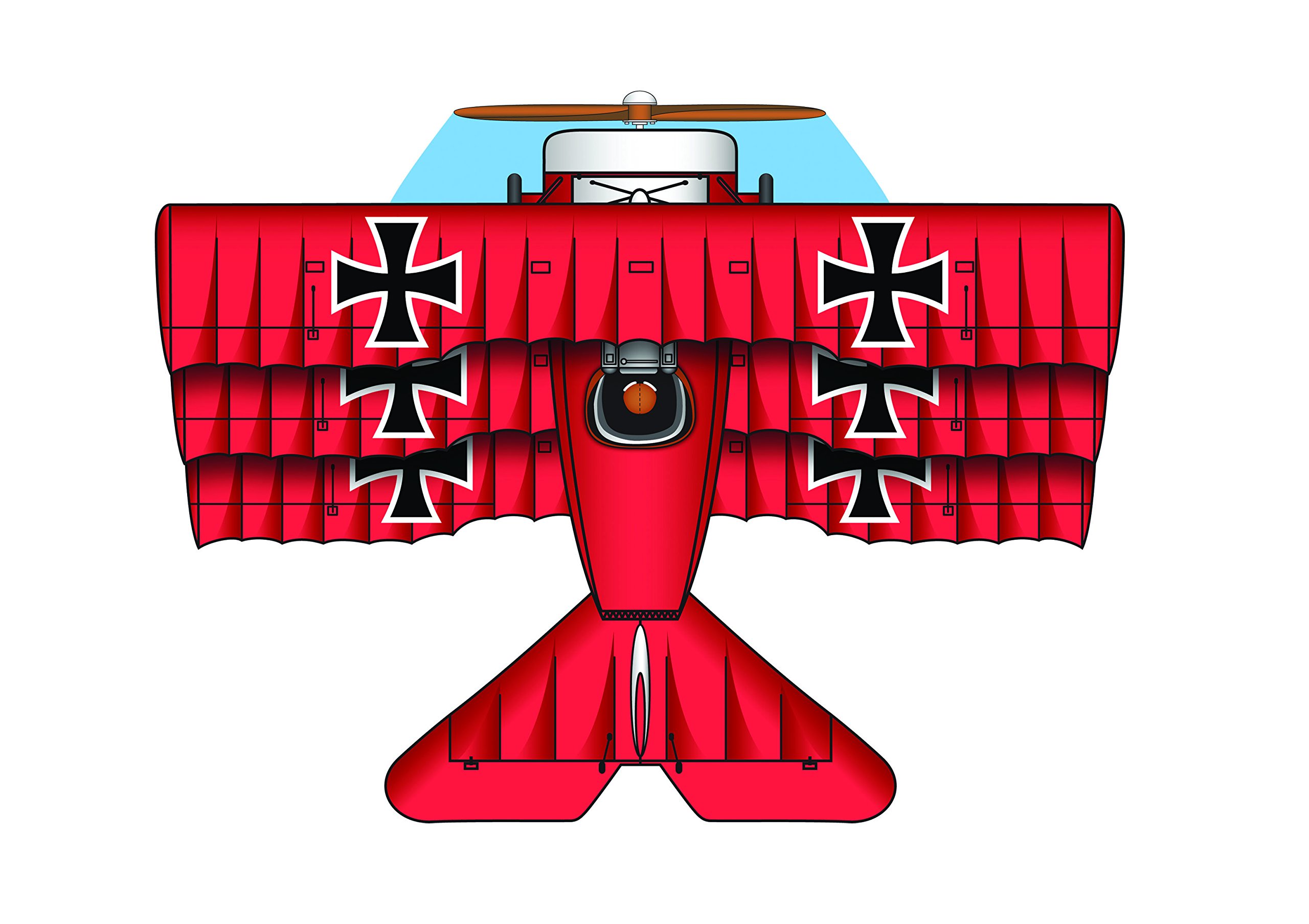 Cometa X Kites SuperWings Red Baron de Nylon 2D Tri-Plane