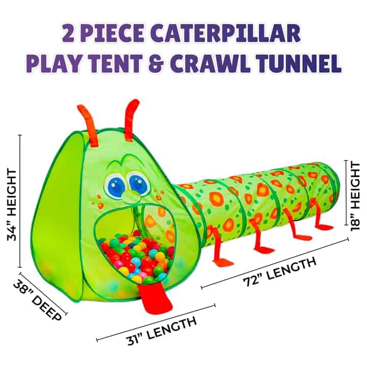 Túnel y Tienda de Juegos para Niños Kiddey Caterpillar | 2 - Imagen 6