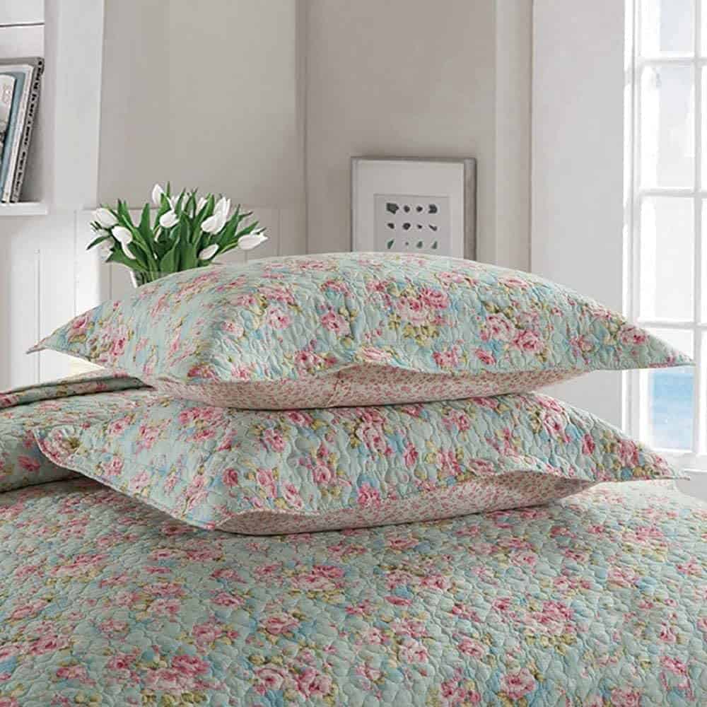 Juego de Colcha Completa Shabby Floral de Marca Brandream, - Imagen 6