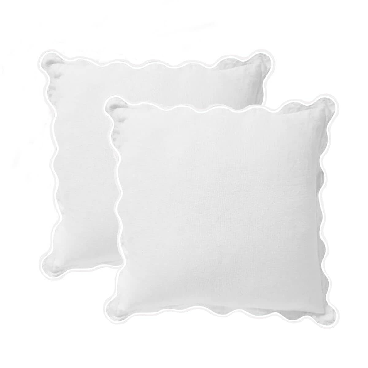 Juego de 2 fundas de euro sólidas 500 hilos 100% algodón